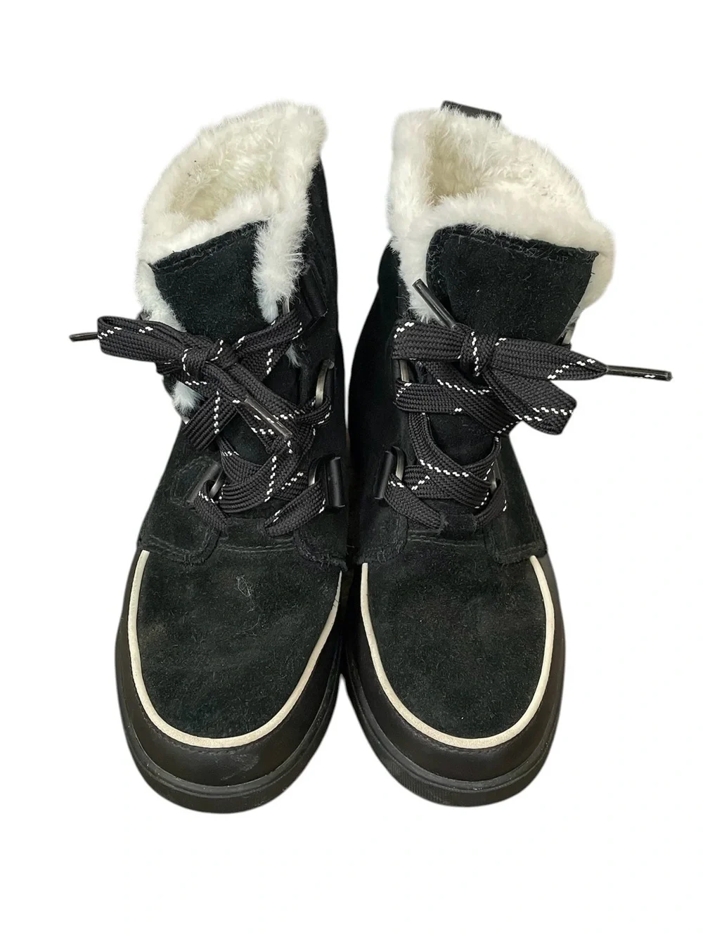 Sorel Tivoli IV Black Suede Waterproof Fur Trim Lace Up Winter Ankle Boot 7 - Picture 6 of 16